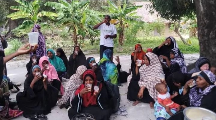 Soya milk production training to women in Micheweni, Wete District, Zanzibar