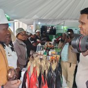 Hon. Hussein Bashe, Minister of Agriculture at AGRI-CONNECT booth during the International Agricultural Exhibitions – Mbeya.